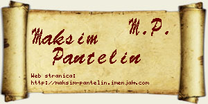 Maksim Pantelin vizit kartica